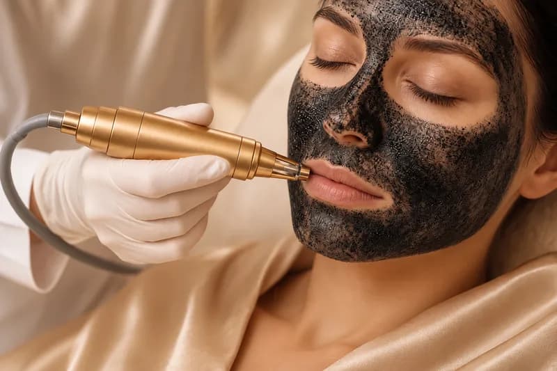 Tratament profesional de peeling carbon cu laser într-un salon
