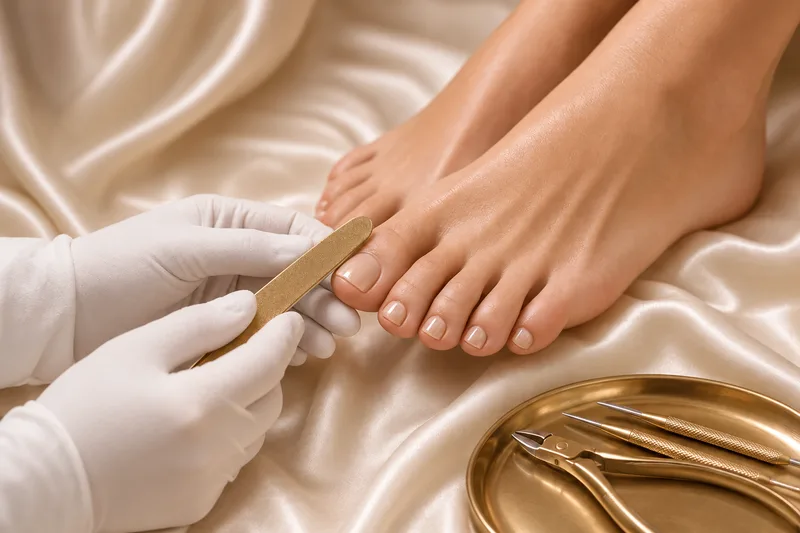 Pedichiură profesională realizată într-un salon